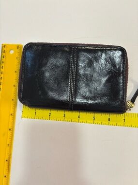 HOBO Oxblood (very dark burgundy) Leather Zip Wallet